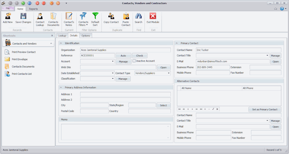 Purchasing and Receiving Module Details screenshot